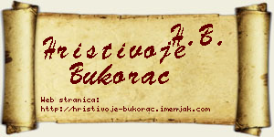 Hristivoje Bukorac vizit kartica